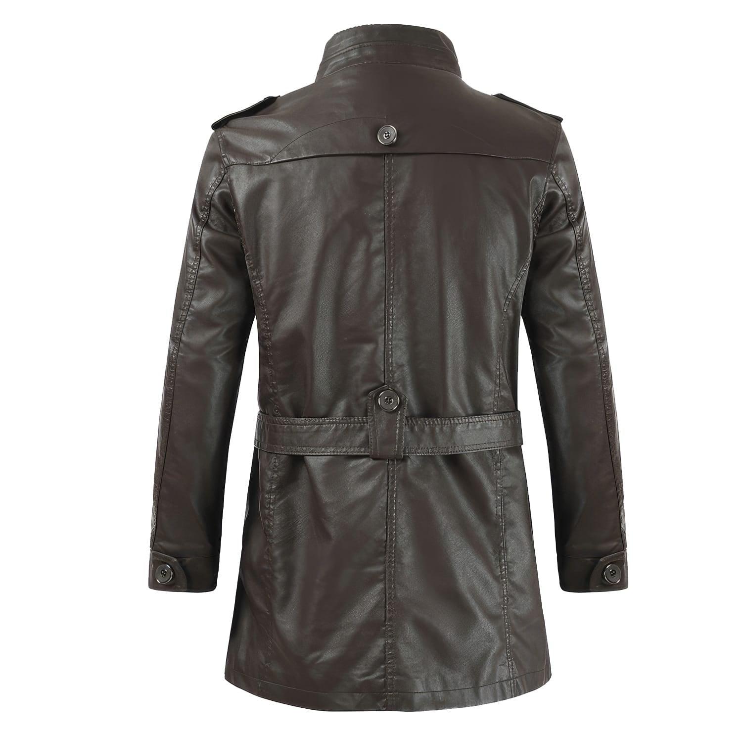 The Heritage Dark Brown Longline Leather Jacket