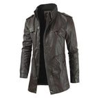 The Heritage Dark Brown Longline Leather Jacket