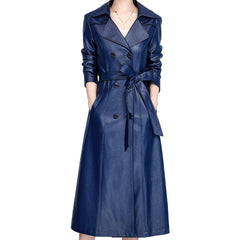 DOPPELREIHIGER LEDERTRENCHCOAT FÜR DAMEN
