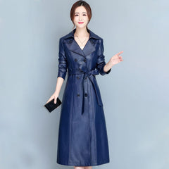 DOPPELREIHIGER LEDERTRENCHCOAT FÜR DAMEN