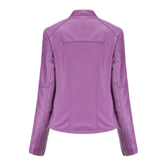 WOMENS SHOULDERS LACED LEATHER JACKET