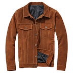 Men’s BROWN TRUCKER GENUINE SUEDE JACKET