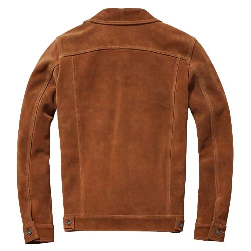 Men’s BROWN TRUCKER GENUINE SUEDE JACKET