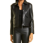 Black Cropper Leather Jacket