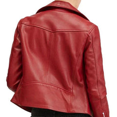 WOMEN-BURGANDY LEATHER JACKET
